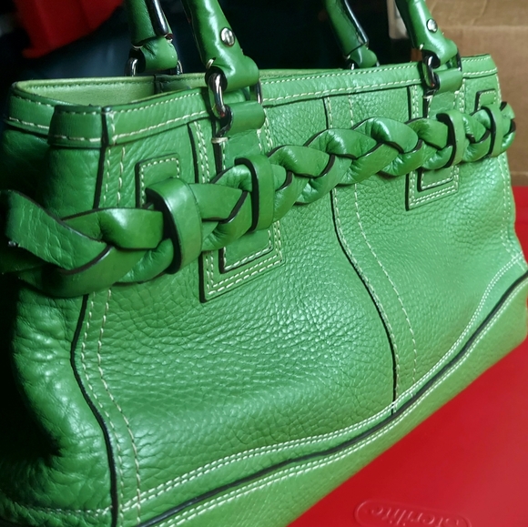 Vntg. COACH BAG, LOW START!🥒💚✨🔥💚🔥 leather, GOOD CONDITION, RARE color 💚🥒 - Picture 5 of 12